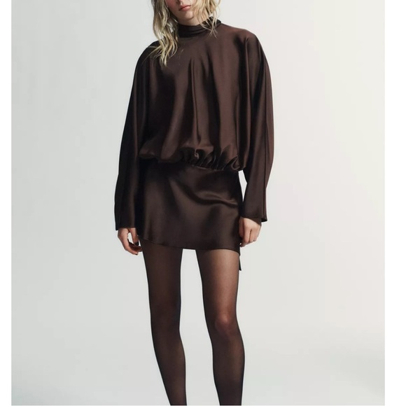 Zara satin effect scarf mini dress - Picture 3 of 4